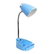 Limelights Gooseneck Organizer Desk Lamp with Holder, Blue LD1002-BLU